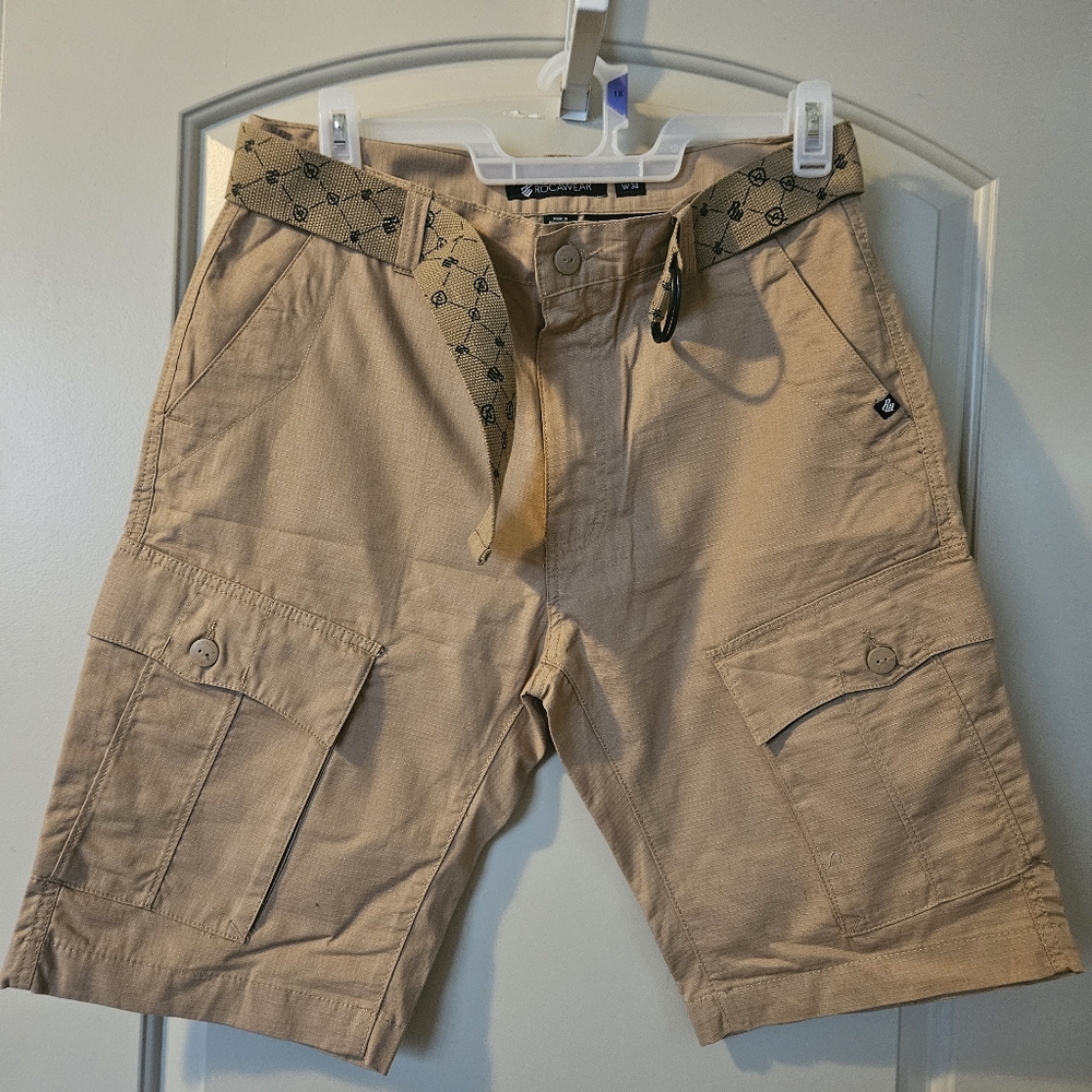 Men's Beige Cargo Shorts